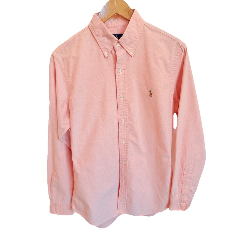 Polo Ralph Lauren Oxford Button Down Shirt Sherbet Orange Classic Fit pony Sz M